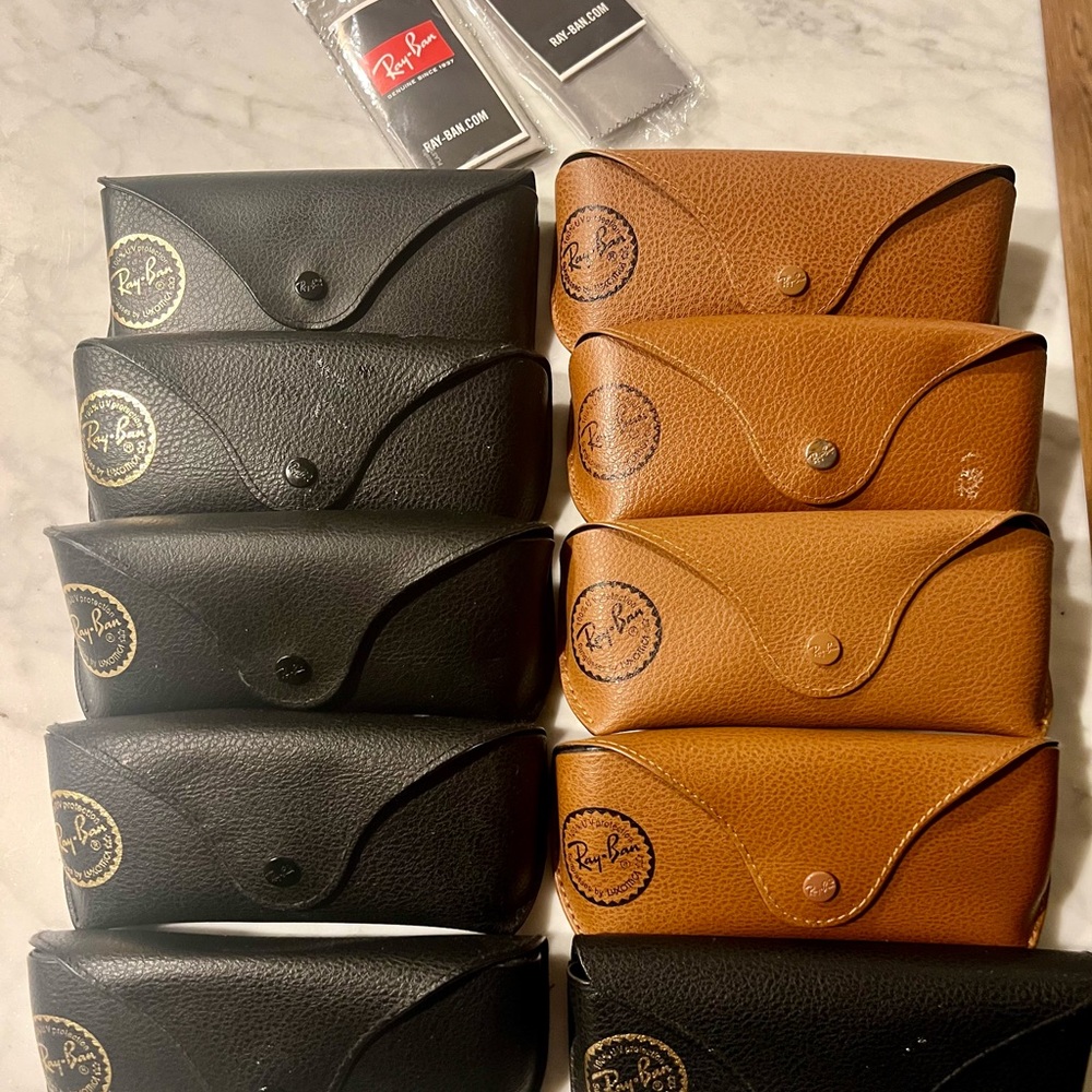 Lot of 10 Ray-Ban Black and Brown Sunglass Cases
